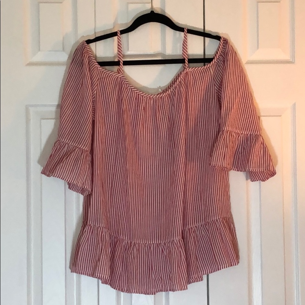Off the shoulder striped top